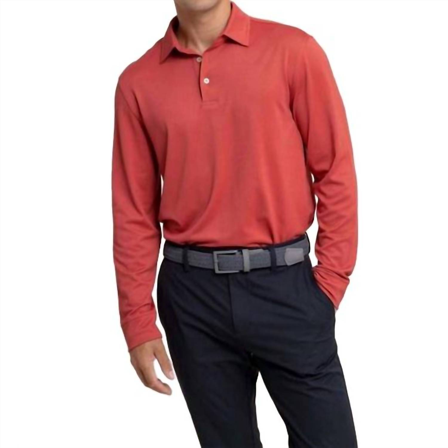 New Southern Tide Belfair Performance Polo In Mineral Red